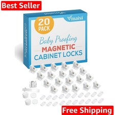 20 Pack Magnetic Cabinet Locks Baby Proofing - Children Proof Cupboard Drawer...