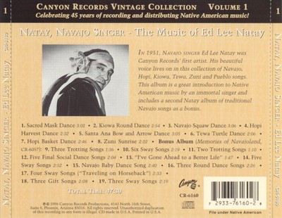 ED LEE NATAY - NAVAJO SINGER NEW CD
