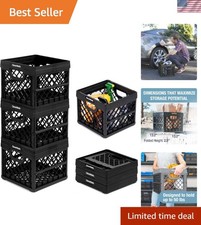 Collapsible Milk Crate 3PK Black