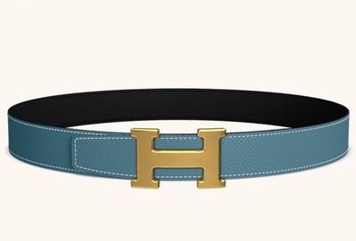 Hermes Reversible Bleu Jean/Black leather strap 32 mm size 