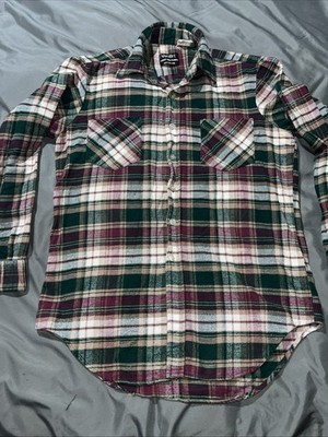 Vintage Van Cort Pre Shrunk Cotton  Flannel Shirt Relaxed Plaid Rockabilly