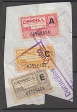 Ekwador Ameryka Łacińska Stempel skarbowy Kopciuszek Deprisa 3 różne