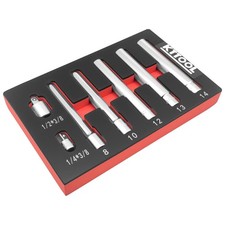 7PCS Deep Metric Socket Set 3/8-Inch Drive 12PT 8-10-12-13-14MM With 1/2 3/8-...