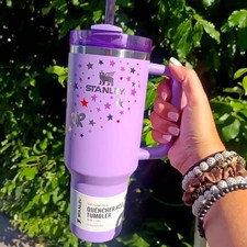 STANLEY Quencher H2.0 FlowState 40oz Tumbler Purple Insulated Cup Straw
