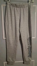 Harley Davidson Biker Heather Gray Sweatpants Womans Sz M Bling Logo Lounge