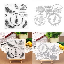Flower Garland Clear Stamps and Metal Cutting Dies for Diy Scrapbook Card Making