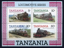 Tanzania: 1985 Steam Locomotives Mini-Sheet (274a) MNH