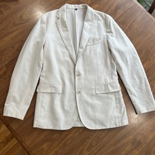 J.Crew Ludlow Blazer Mens 40L Beige Linen Cotton Blend Sport Coat 2-Button