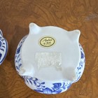 Andrea by Sadek Blue Floral Porcelain Trinket Box with Lid, 4.5" Tall, 6" Wide — photo 3