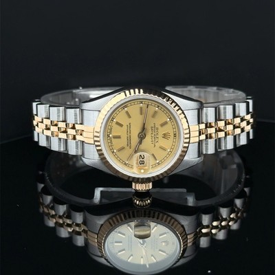 1987 Rolex Lady Datejust 69173 Steel & Gold Fluted Jubilee 26mm