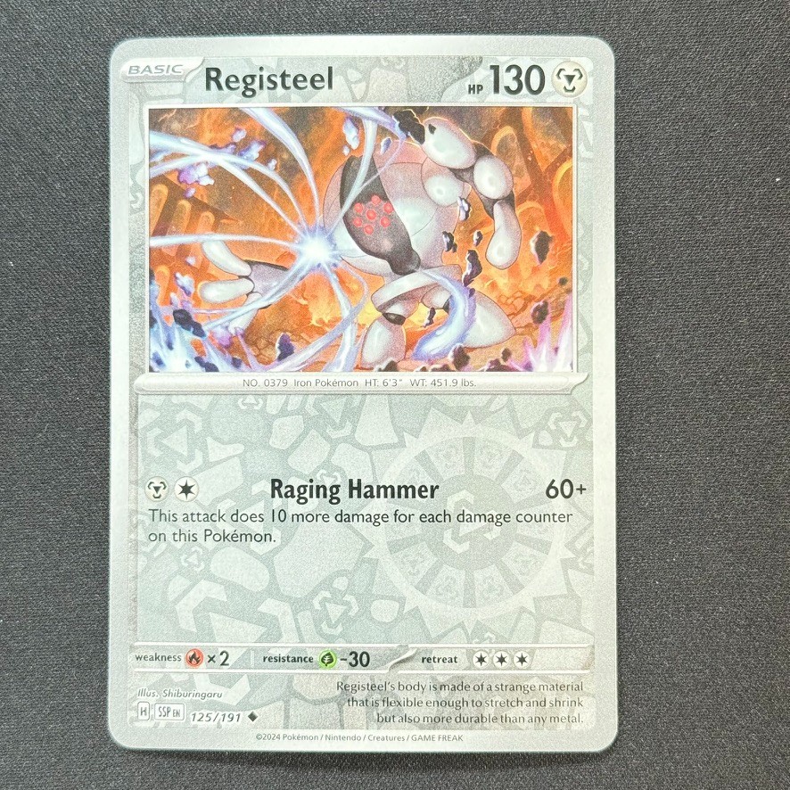 Registeel 125/191 Uncommon Reverse Holo SV08: Surging Sparks Pokemon TCG