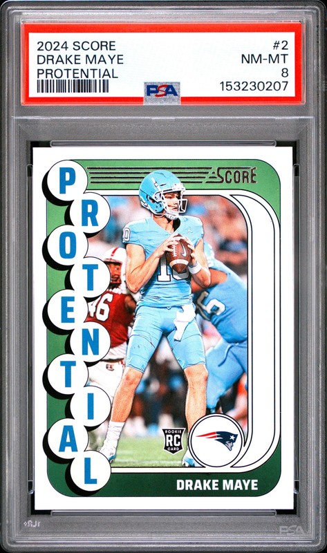 2024 PANINI SCORE PROTENTIAL #2 DRAKE MAYE ROOKIE RC PSA 8