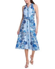 Adrianna Papell Belted Shirtdress Women's Blue 6