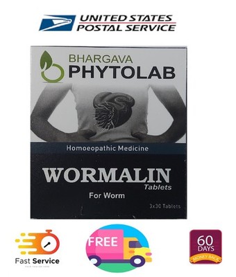 Dr. Bhargava Wormalin Tablets (90tab) All Kinds of Worms, Itching