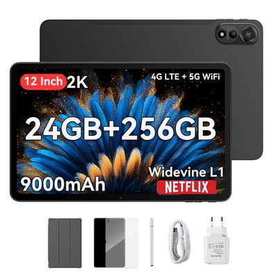 Blackview MEGA 2 Android 15 Tablet 12 Zoll 4G LTE+5G WiFi 24GB+256GB Widevine L1