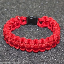 Imperial Red - 550 lb Type III Paracord Survival Rope Bracelet - Made in the USA