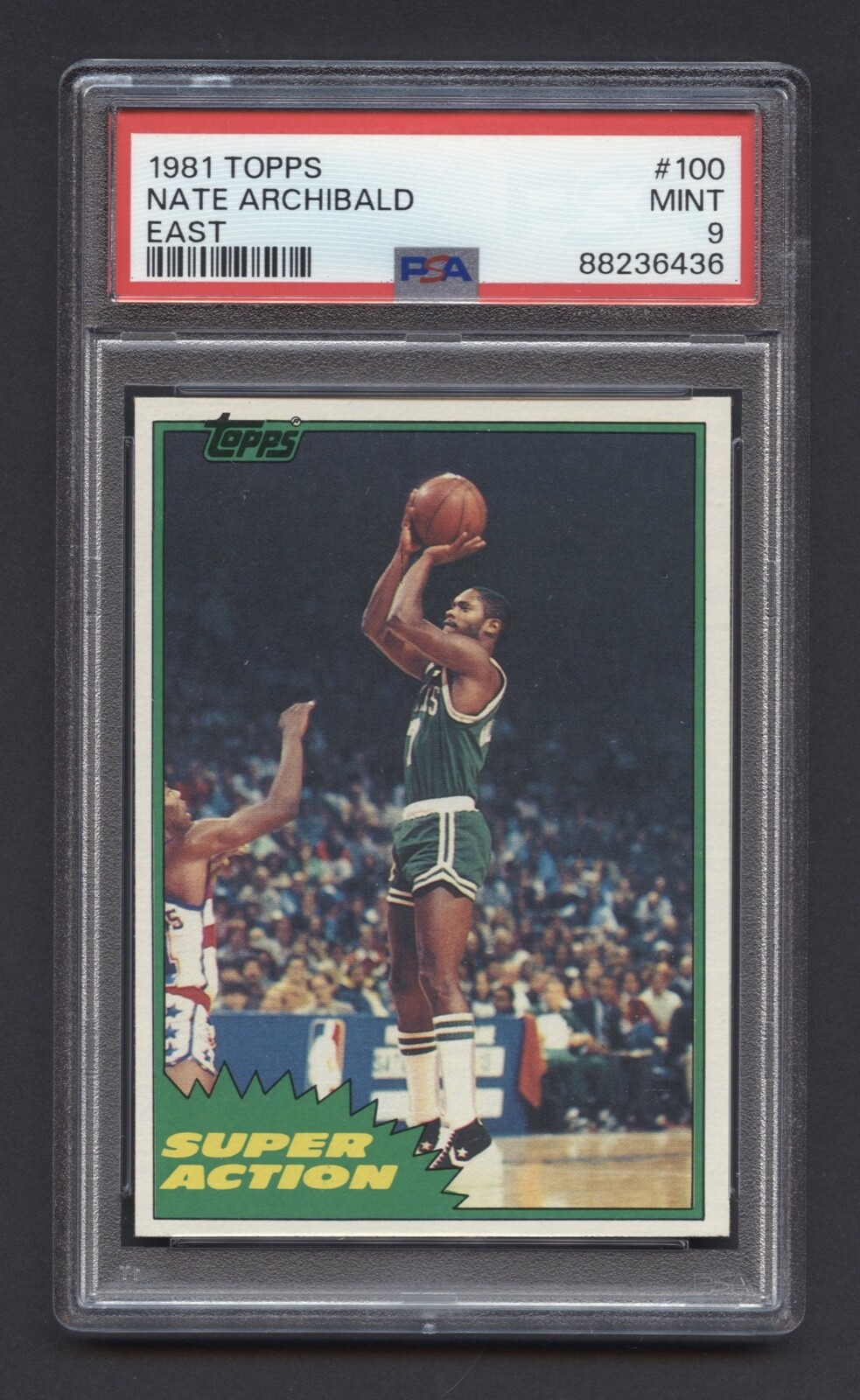 1981 NATE "TINY" ARCHIBALD PSA 9 MINT TOPPS HOF BOSTON CELTICS SHARP (#100) RZC