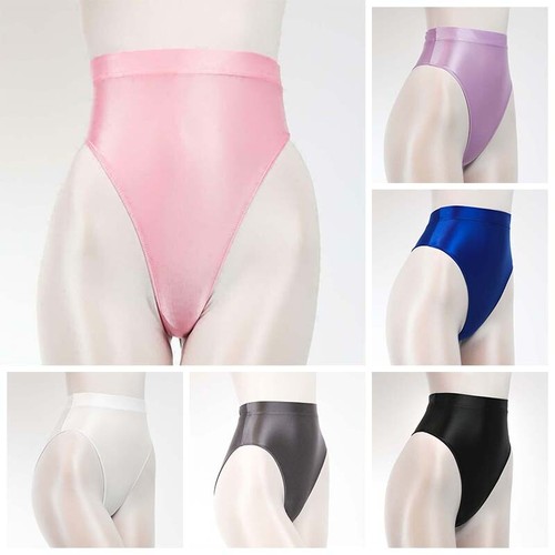 Mens Womens Silky Shiny Satin Glossy Wet Look Knickers Briefs Underwear Panties - Afbeelding 1 van 21