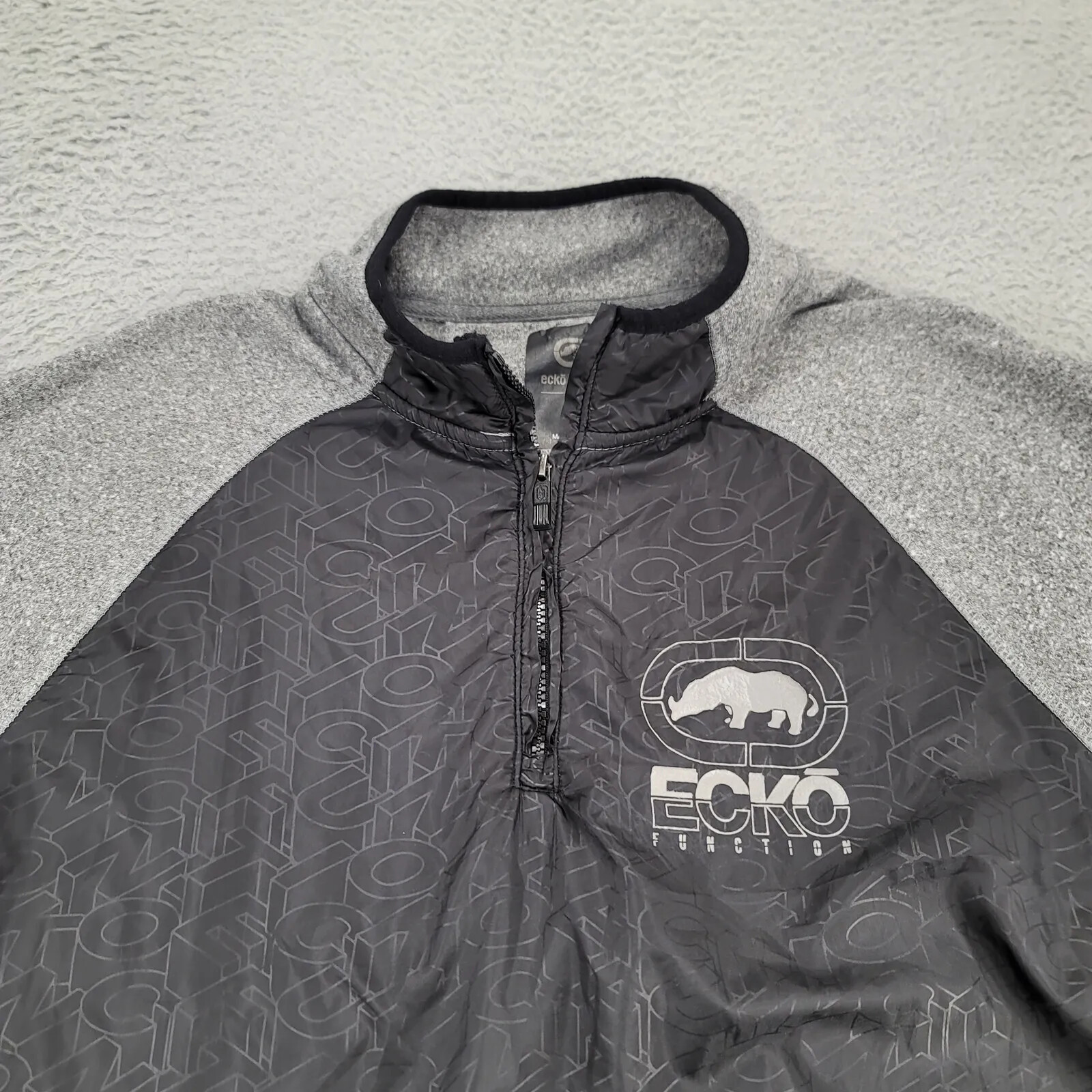 Ecko function Jacket Mens Large Gray Spellout Lar… - image 2