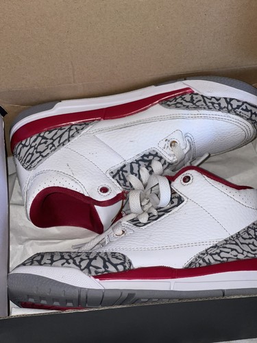 Little Kid's Jordan 3 Retro "Cardinal Red" White/Cardinal Red (429487 126) - 1 - Picture 8 of 10