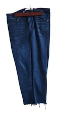 Joes Jeans Women Size 30 Skinny Ankle Distressed Undone Frayed Hem Dark Wash