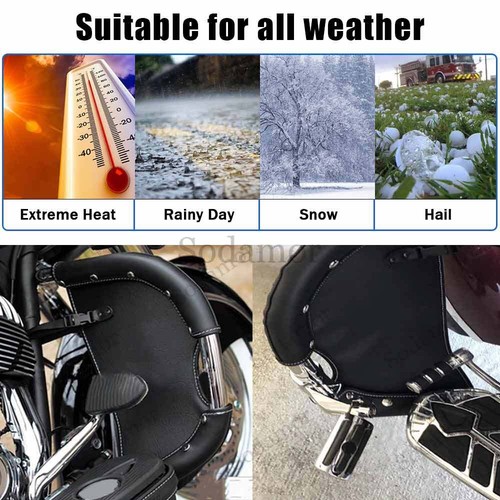 Black Lower Leg Warmer Wind Deflector Bags For Indian Chief Chieftain Roadmaster - Picture 9 of 17