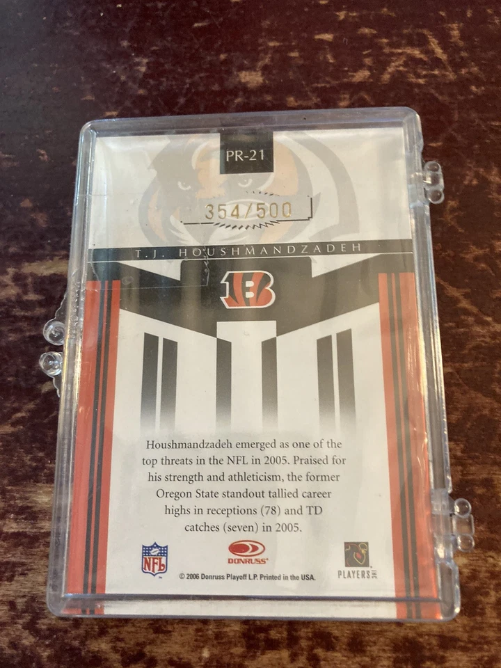 2006 Donruss Gridiron Gear Performers Gold /100 TJ Houshmandzadeh #PR-21 - Image 2 of 2