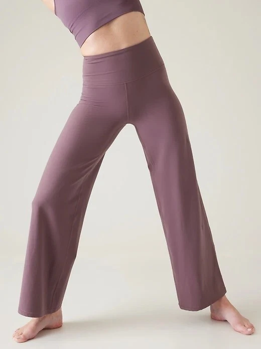 Athleta S SMALL Elation Wide Leg Pant Damask Mauve Yoga Pants