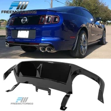 Fits 13-14 Ford Mustang GT500 2-Door Rear Diffuser Lip Gloss Black PP + V1 Fin