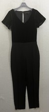 White House Black Market Jumpsuit Size 4 Black Velvet Top Cap Sleeve