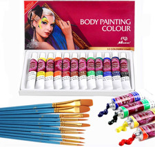 Face Paint Kit, 12 Colors Professional Painting Tubes, Non-Toxic  Hypoallergeni