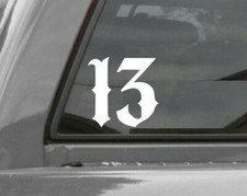 Lucky Number 13 Vinyl Car Window Decal Sticker