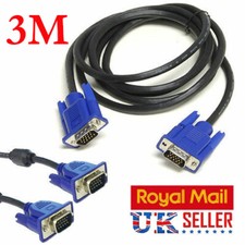 VGA Cable 3M High Resolution SVGA 15 Pin PC to LCD TV Lead TFT Monitor