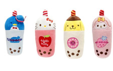 Set of 4 Hello Kitty Boba Tea Plush Toy Sanrio Collectible 10" Licensed Gift