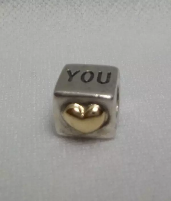 Pandora i love you charm 14k gold and sterling deals silver