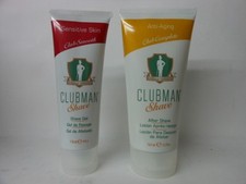 CLUBMAN SHAVE GEL SENSITIVE SKIN 4 oz AFTER SHAVE ANTI AGING 5.5 oz MEN