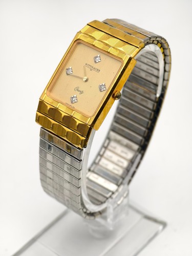Vintage Wittnauer Unisex Quarz Armbanduhr Diamant Zifferblatt Stretchband, läuft! - Bild 1 von 9