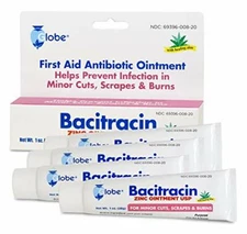 Bacitracin with Zinc Ointment + Aloe 1 Oz / 28 G (Pack of 4)