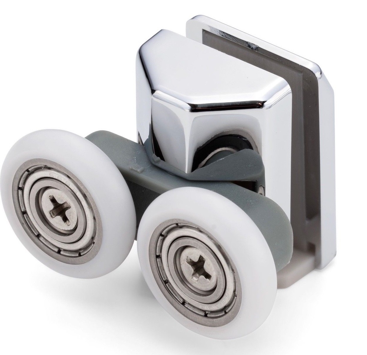1 x Double Bottom Shower Door Rollers/Runners 23mm Wheel Diameter 6mm Glass LAS1