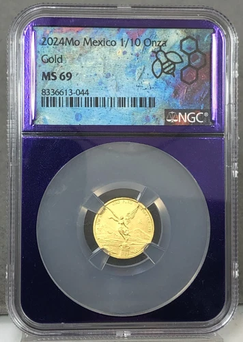 2024 Mexico Libertad 1/10 oz 999 Gold Coin NGC MS69 LIMITED EDITION PURPLE CORE