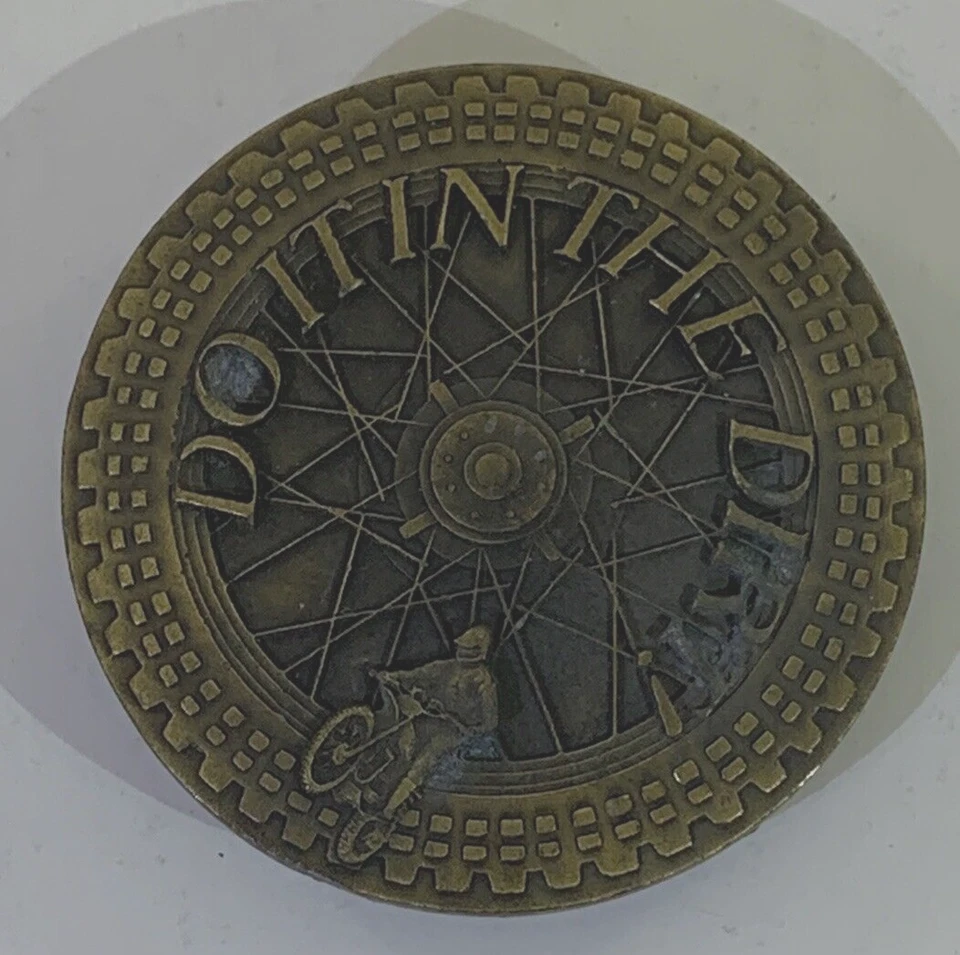 Cinturón de carreras Do It the Dirt Bike neumático de moto hebilla redonda 1977 cinturón de 1,5 pulgadas Foto 4 de 4