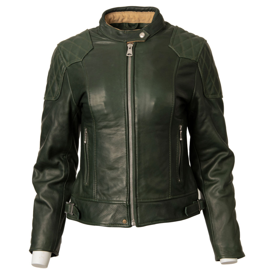 Goldtop Womens Cafe Racer Leather Motorcycle Jacket CE AAA