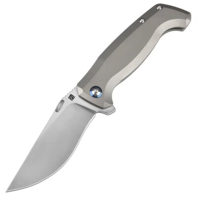 Artisan Kami Framelock Gray Titanium Folding CPM-S35VN Pocket Knife 1864GGY