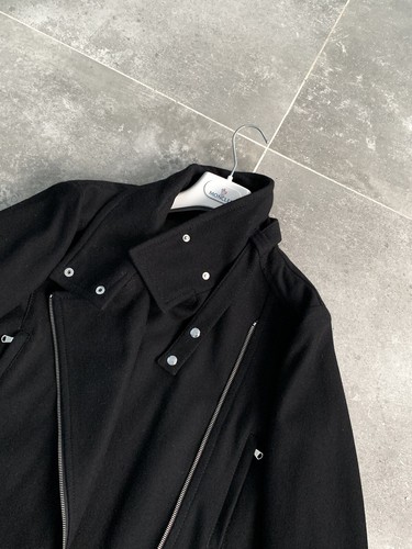 Women's MARELLA MAX MARA Wool Biker Coat Long Jacket UK 16 US 12 EU 44 IT 48 L - Picture 13 of 24