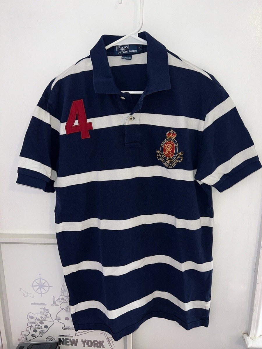 Polo Ralph Lauren Vintage Number 4 Short Sleeve Rugby Shirt Crest