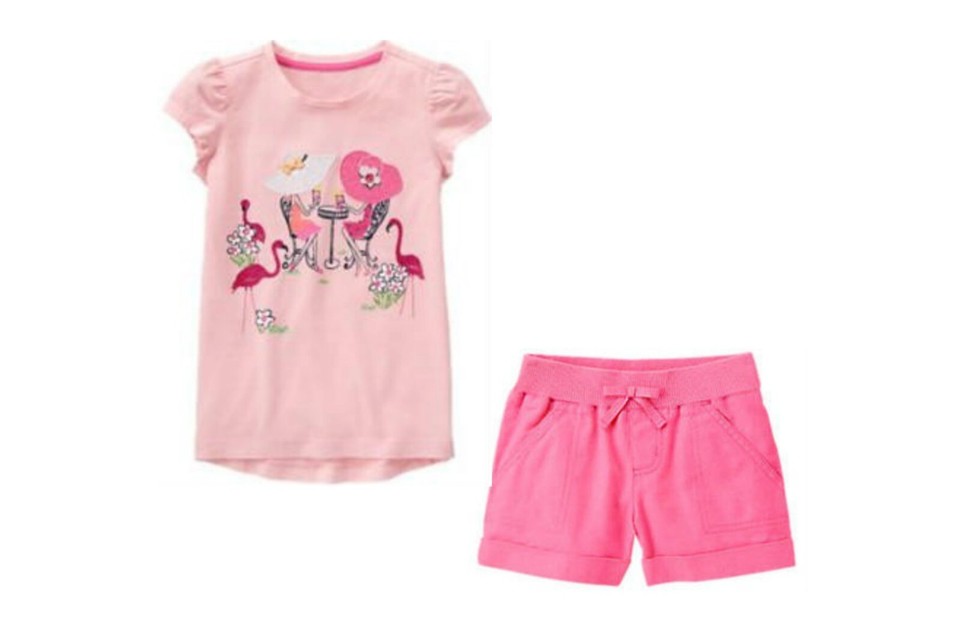 Gymboree Fille T-shirt Palmier Coton Blanc Manches Courtes Tailles 4-7 Ans