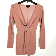 Michael Costello X Revolve Marlene Dress Women Size XS Blush Mini Twist Front