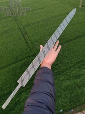 Sword Blank Blade Custom Hand Forged Damascus Steel Sword 29"