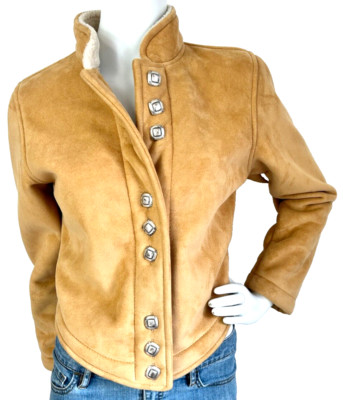 NEW County Clothing Cheyenne Collection Faux Suede Sherpa Lined Western Jacket S
