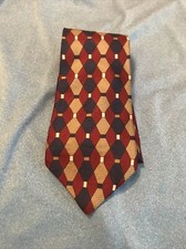 GINO POMPEII made in USA 100% Silk Tie Men's Burgundy Red Blue Necktie
